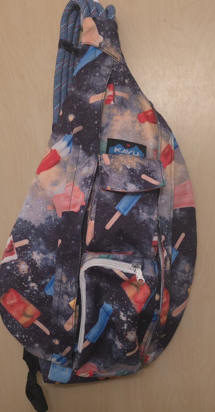 Kavu Rope Sling Backpack Space Pop Galaxy Popscicle Ice Rare Travel Logo